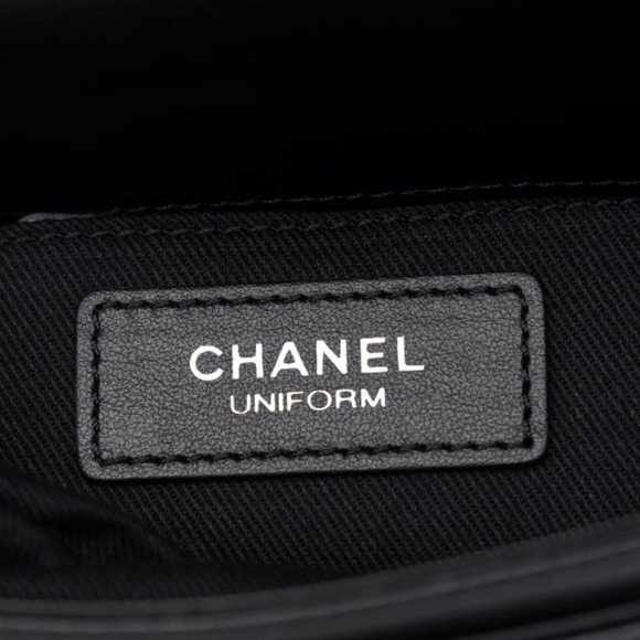 ❌❌ CHANEL Uniform CC calfskin leather black quilted Bumbag waist crossbody bag - Picture 12 of 15